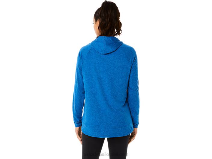 moletom com capuz tecnológico feminino 462T3320 lake drive spacedye/clear blue Asics