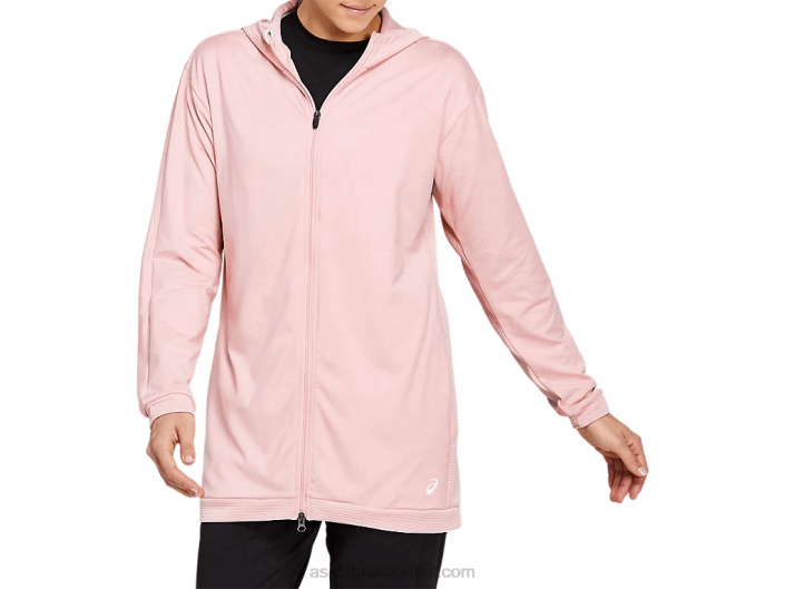 moletom de lã com zíper feminino thermopolis 462T4143 gengibre pêssego Asics