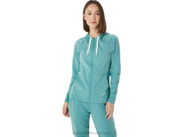 moletom feminino tech com zíper completo 462T3265 sage spacedye Asics