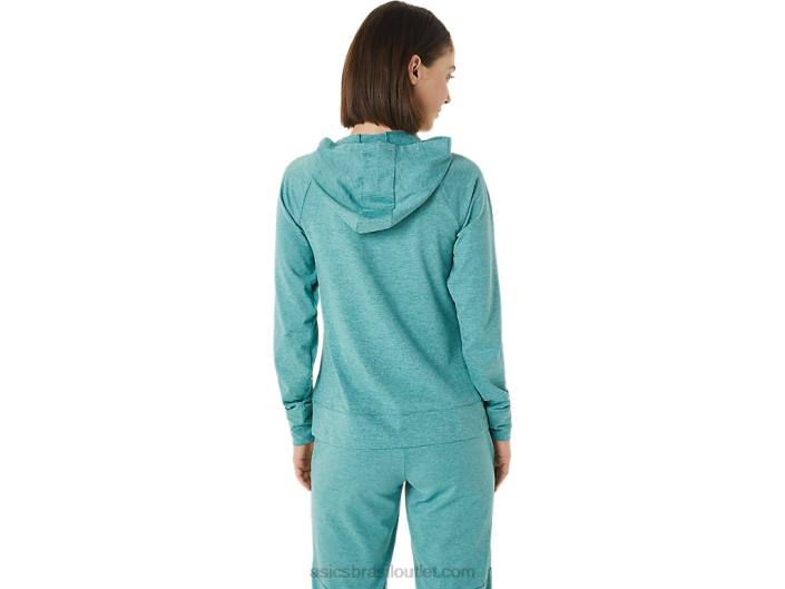 moletom feminino tech com zíper completo 462T3265 sage spacedye Asics
