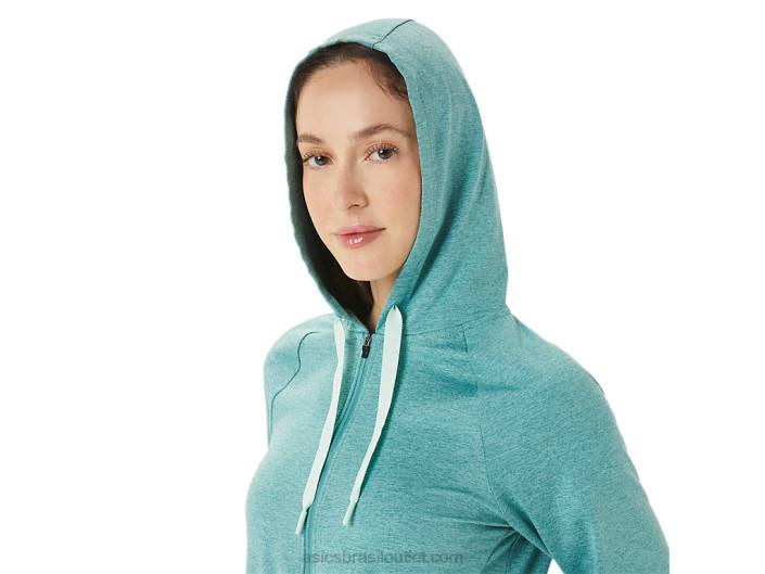 moletom feminino tech com zíper completo 462T3265 sage spacedye Asics