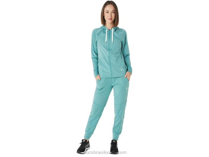 moletom feminino tech com zíper completo 462T3265 sage spacedye Asics