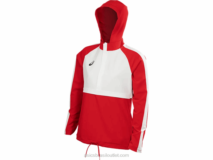 top feminino tecido elástico 462T4090 time vermelho/time branco Asics
