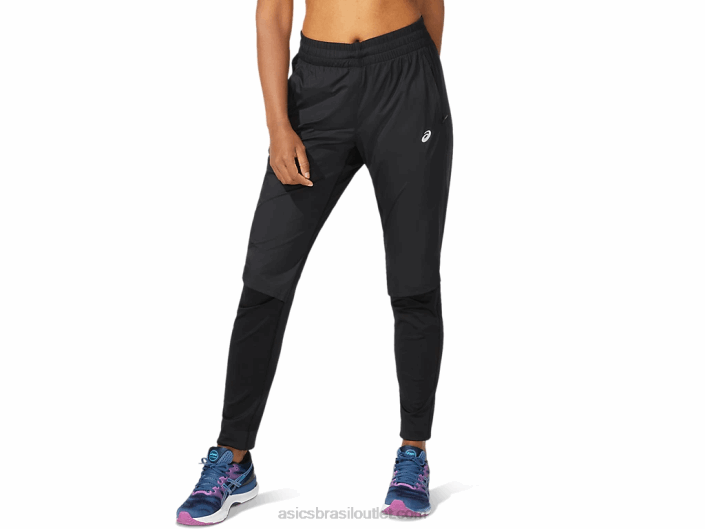 calça de corrida feminina 462T4049 desempenho preto Asics