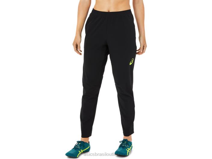 calça feminina em tecido elástico 462T3404 desempenho preto Asics