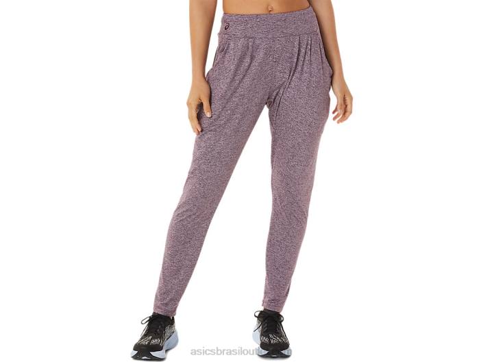 calça feminina em tricot macio 462T2935 urze marte profundo Asics