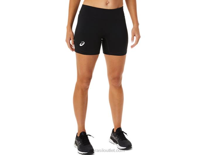 circuito feminino curto de compressão de 5 polegadas 462T2358 desempenho preto Asics