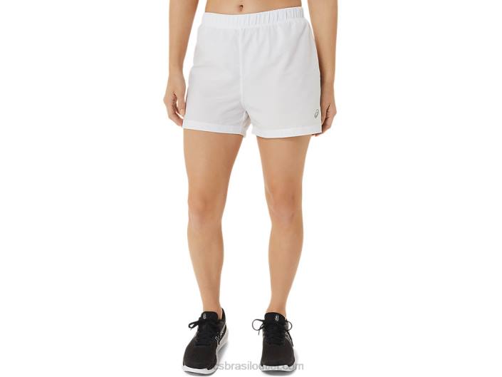 conjunto pronto feminino 3em short 462T2886 branco brilhante Asics