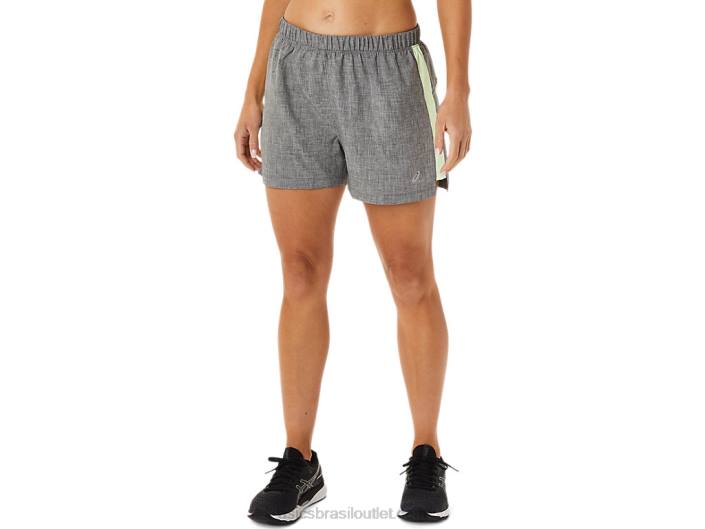 conjunto pronto feminino 3em short 462T2893 urze cinza escuro/amarelo Asics