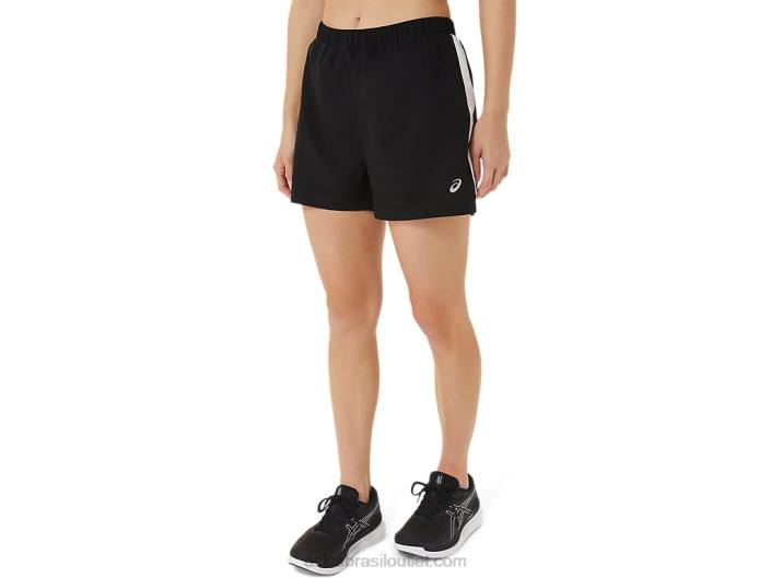 conjunto pronto feminino 3em short 462T2909 desempenho preto/branco Asics
