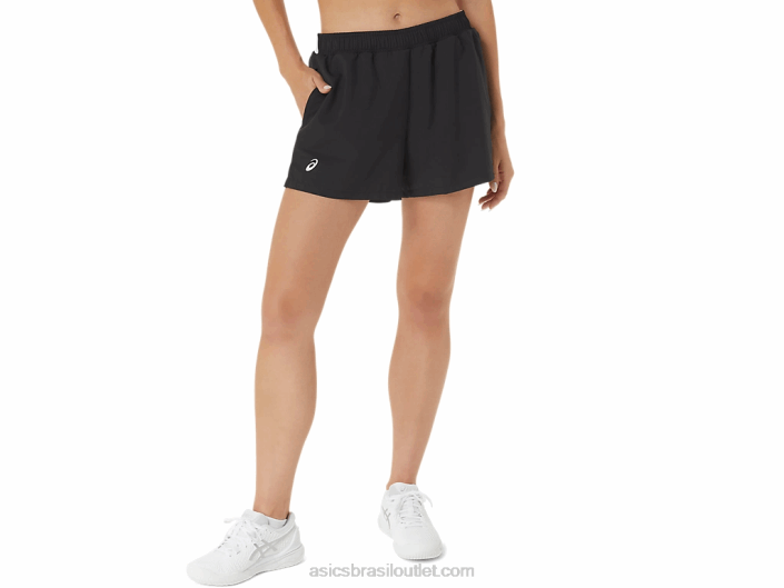 corte feminino curto 462T2465 desempenho preto Asics