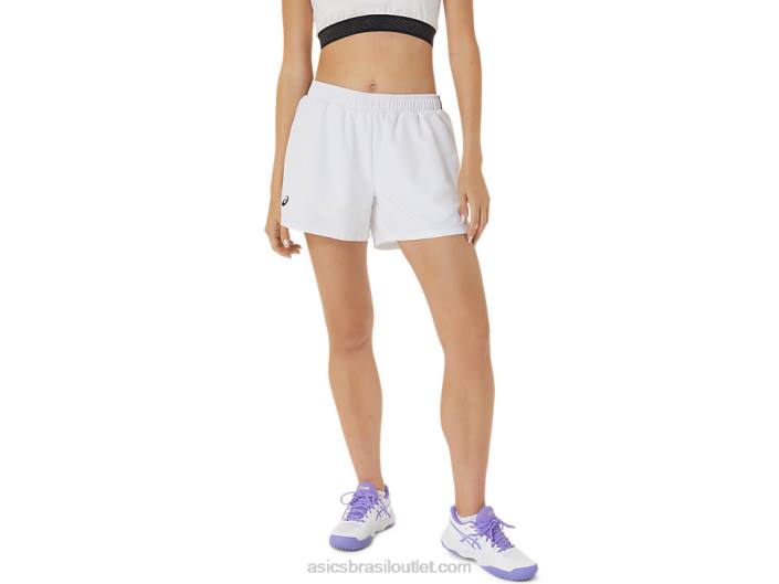 corte feminino curto 462T2474 branco brilhante Asics