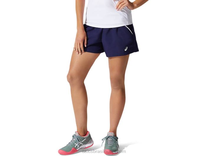corte feminino curto 462T3780 pavão/branco brilhante Asics