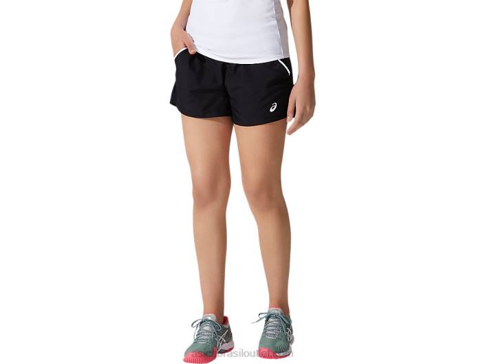corte feminino curto 462T3809 desempenho preto Asics