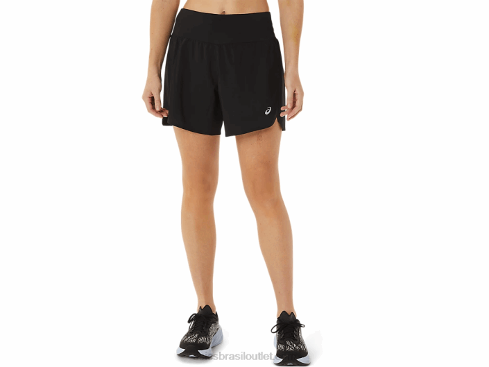 estrada feminina 2-n-1 5.5in short 462T3002 desempenho preto Asics