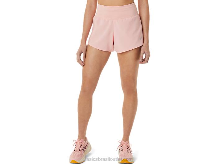 estrada feminina 3.5in short 462T2782 rosa fosca Asics