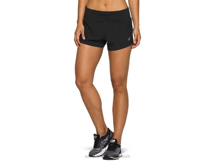 estrada feminina 3.5in short 462T2992 desempenho preto Asics