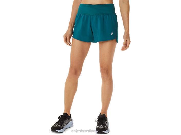 estrada feminina 3.5in short 462T3015 pinho aveludado Asics