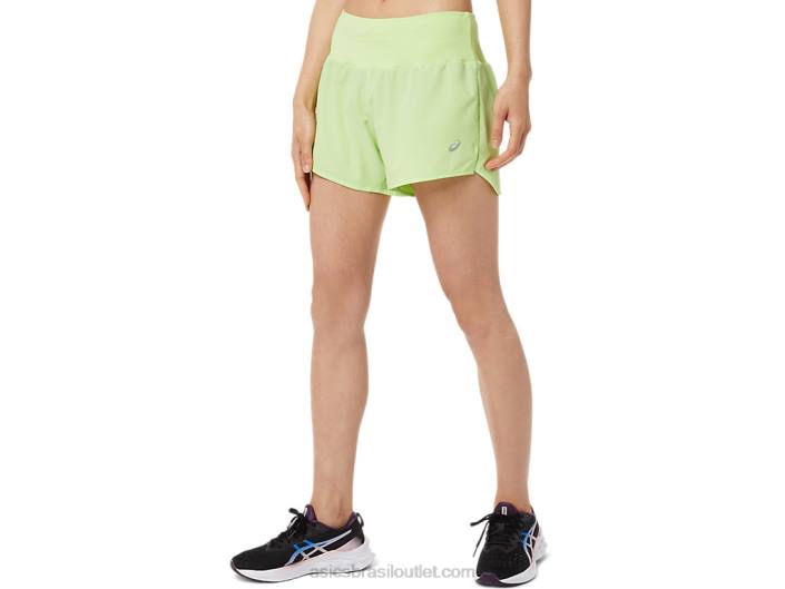 estrada feminina 3.5in short 462T3462 verde limão Asics