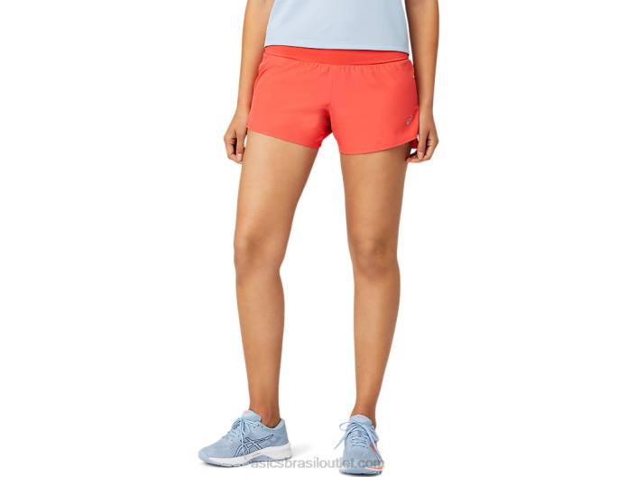 estrada feminina 3.5in short 462T3804 toranja rosa Asics