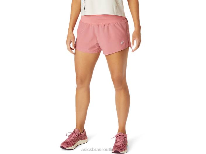 estrada feminina 3.5in short 462T3814 rosa esfumada Asics