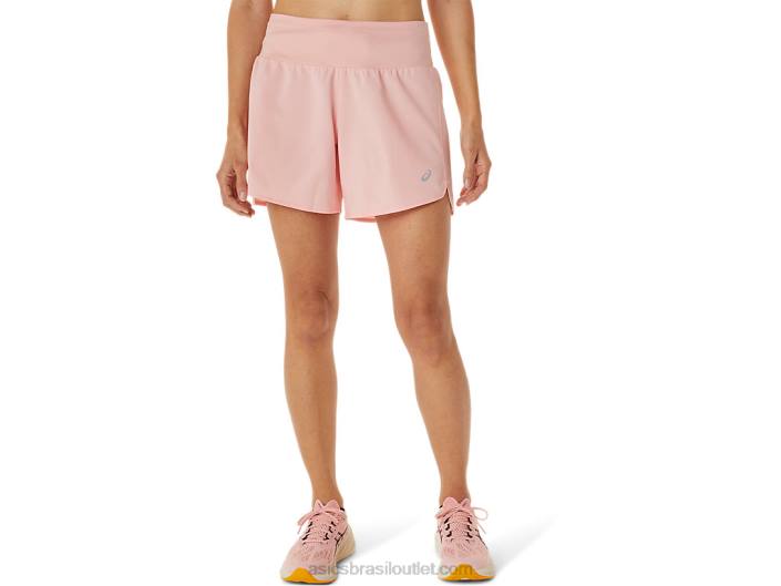 estrada feminina 5.5in short 462T2744 rosa fosca Asics