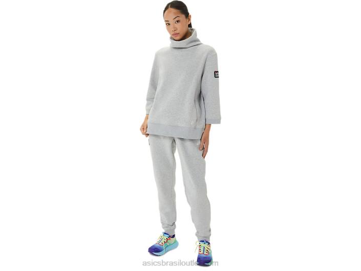 jogger de lã de domingo feminino lam 462T3305 urze cinza claro Asics