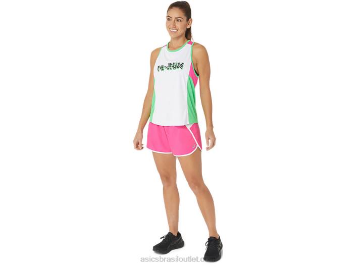 nova linha forte reaproveitada feminina 462T2352 rosa brilhante/branco Asics