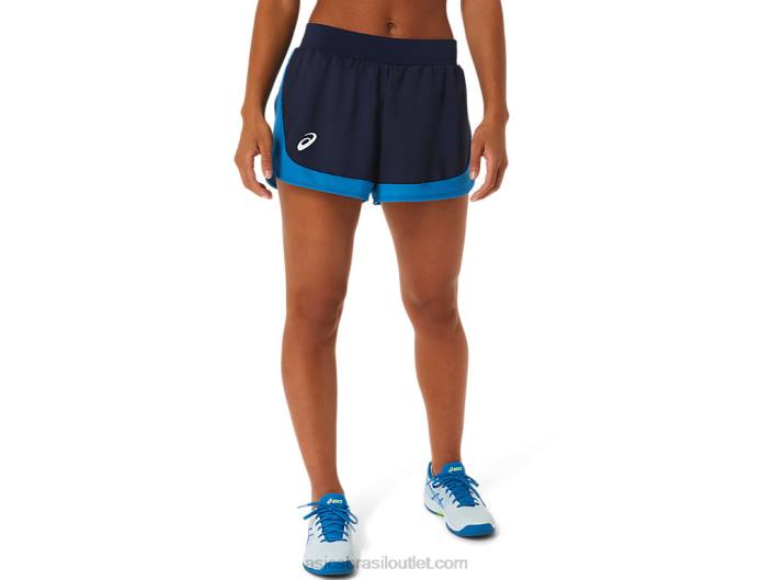short de jogo feminino 462T2240 meia-noite/perigo verde Asics
