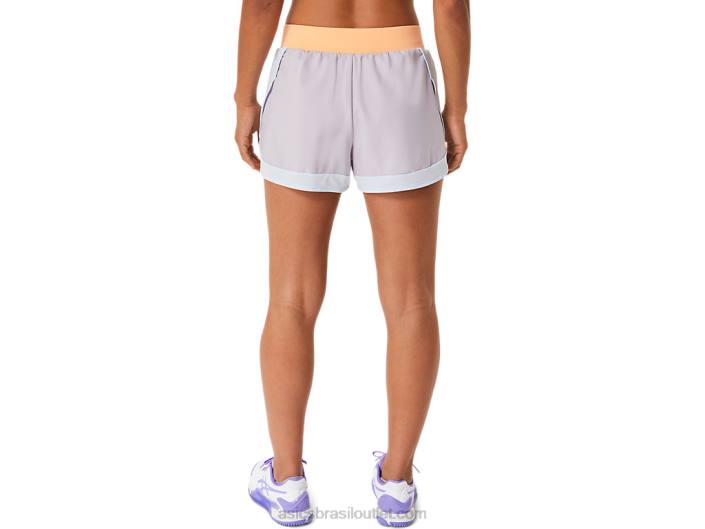 short de jogo feminino 462T2494 crepúsculo violeta/laranja pop Asics