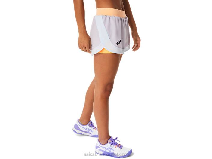 short de jogo feminino 462T2494 crepúsculo violeta/laranja pop Asics
