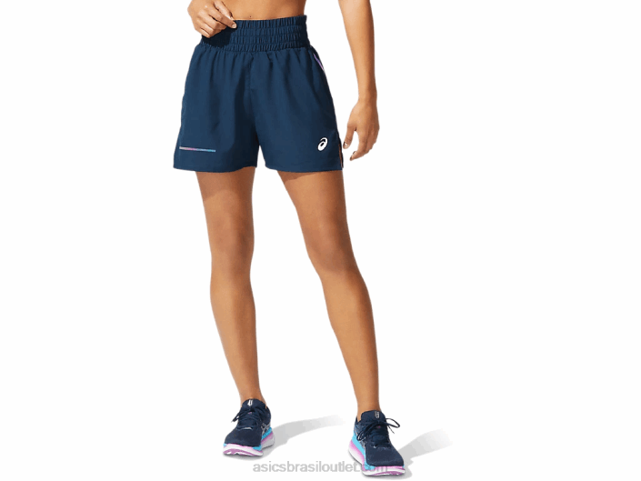 short de visibilidade feminina 462T4072 azul francês Asics