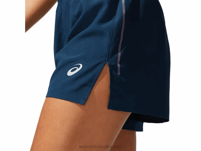 short de visibilidade feminina 462T4072 azul francês Asics