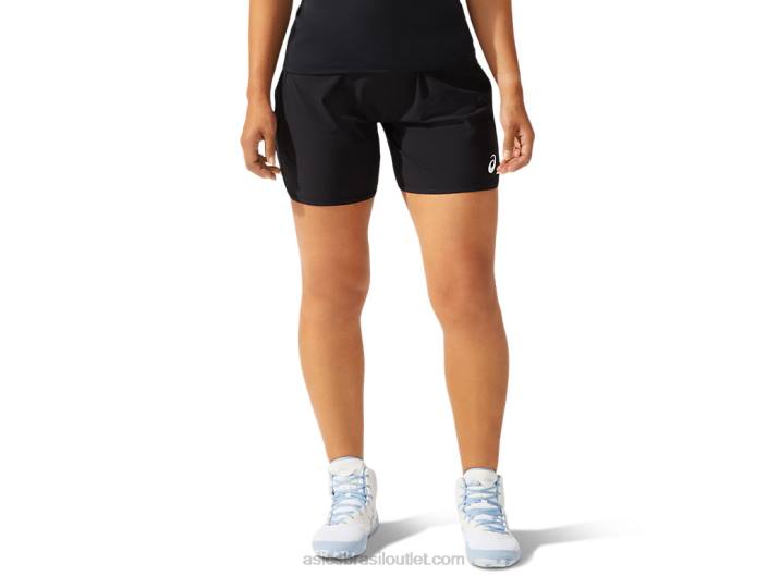 short de wrestling feminino de 2 peças 462T3791 time preto Asics
