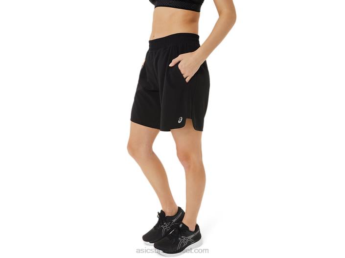 short feminino fietro 7in 462T4037 desempenho preto Asics
