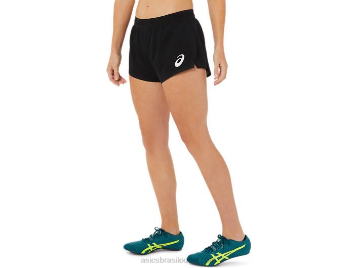 short feminino malha leve 462T3407 desempenho preto Asics
