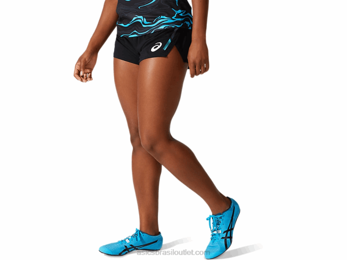 short feminino malha leve 462T4068 desempenho preto Asics