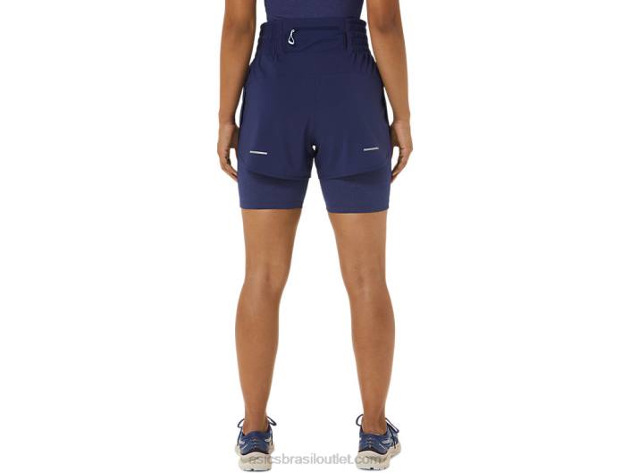short feminino nagino 4in 462T2248 azul índigo Asics