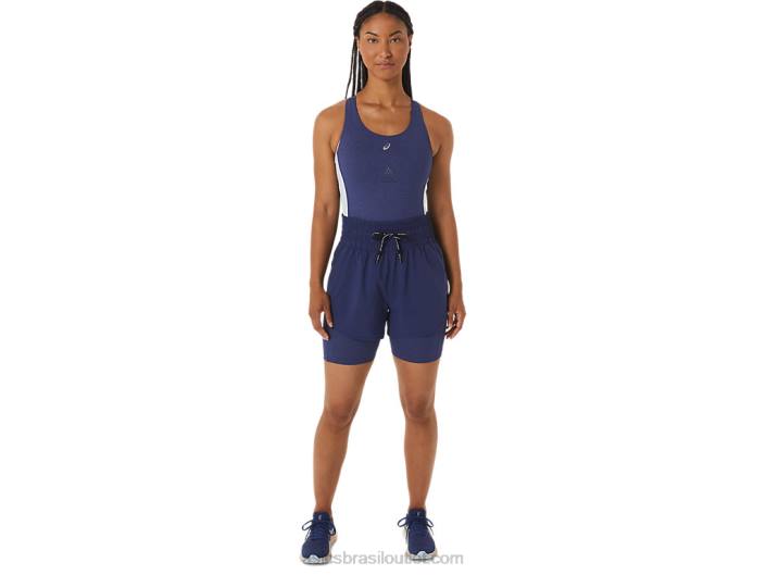 short feminino nagino 4in 462T2248 azul índigo Asics