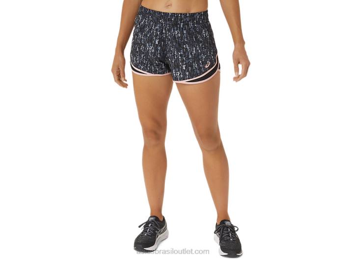 short feminino pr lyte 2,5 polegadas 462T3024 desempenho escovado japão preto Asics