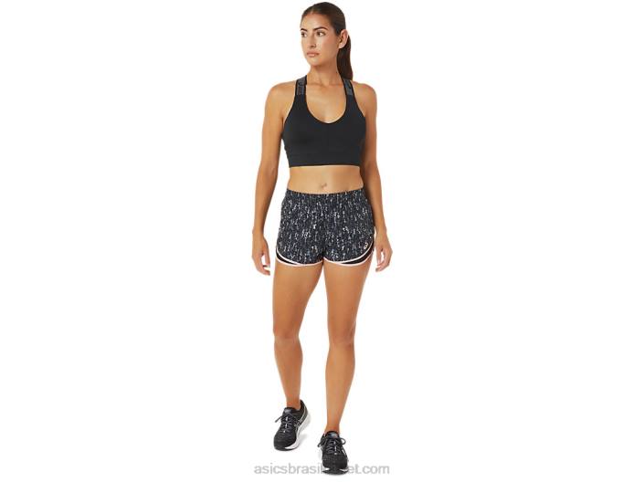 short feminino pr lyte 2,5 polegadas 462T3024 desempenho escovado japão preto Asics