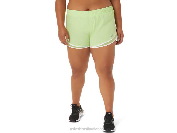 short feminino pr lyte 2,5 polegadas 462T3294 verde limão/branco brilhante Asics