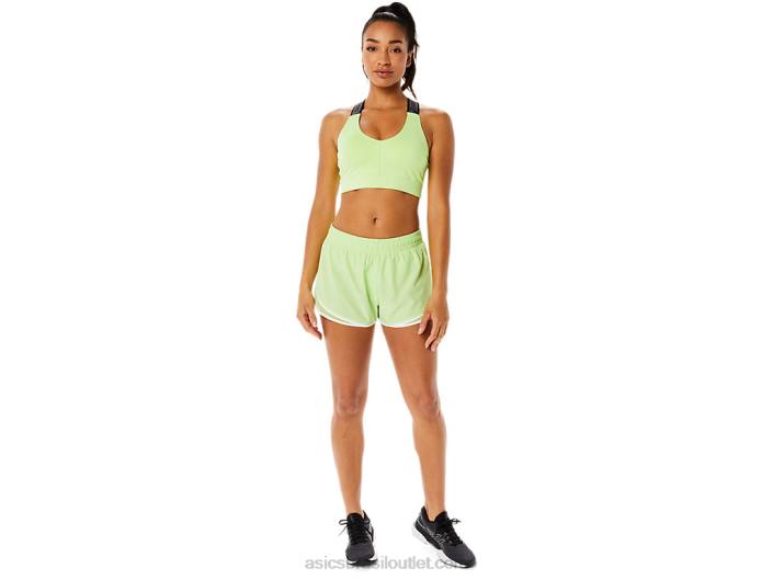 short feminino pr lyte 2,5 polegadas 462T3294 verde limão/branco brilhante Asics