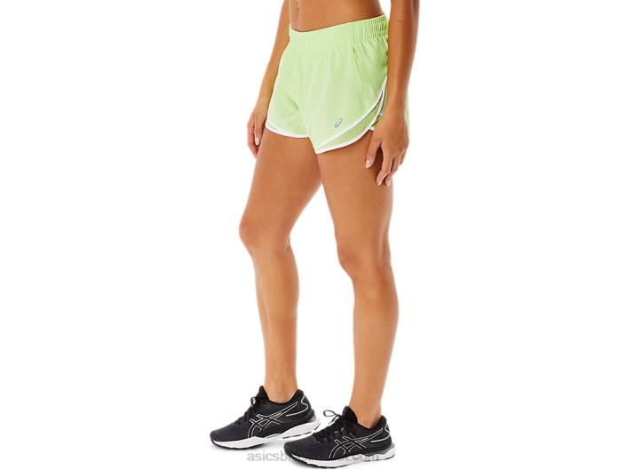 short feminino pr lyte 2,5 polegadas 462T3294 verde limão/branco brilhante Asics