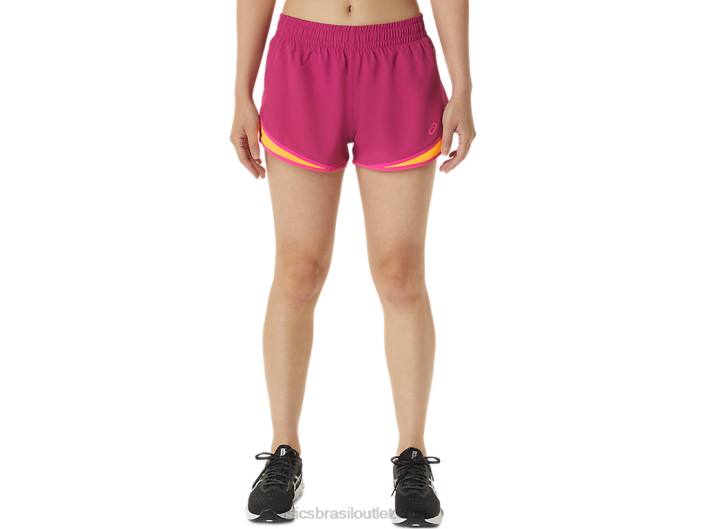 short feminino pr lyte 2,5 polegadas 462T3300 vermelho fúcsia/rosa glo Asics