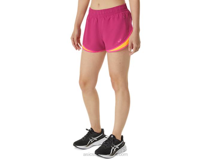 short feminino pr lyte 2,5 polegadas 462T3300 vermelho fúcsia/rosa glo Asics