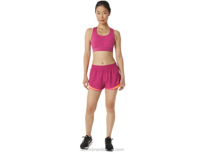short feminino pr lyte 2,5 polegadas 462T3300 vermelho fúcsia/rosa glo Asics