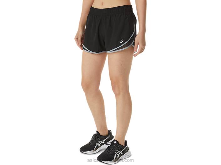 short feminino pr lyte 2,5 polegadas 462T3725 performance black/sheet rock Asics