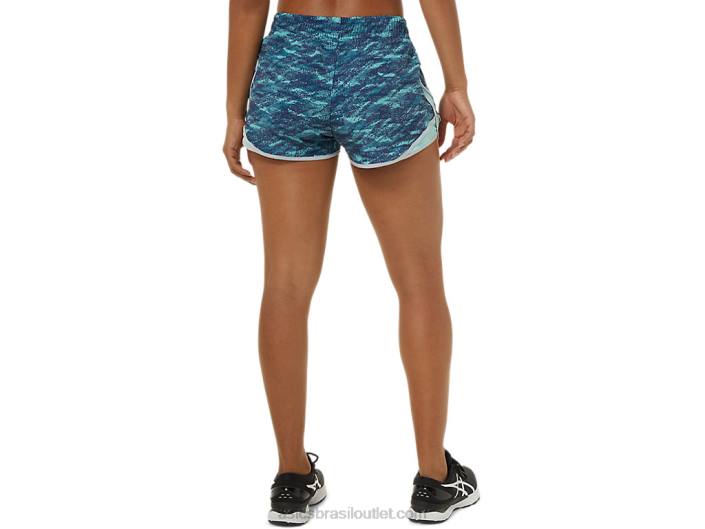short feminino pr lyte 2,5 polegadas 462T3864 impressão verde-azulado/gelo fresco/cinza Asics