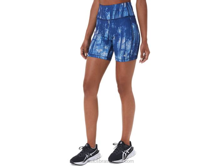 short feminino pr lyte 5in com bolsos 462T3115 tintura de gravata grande tubarão Asics